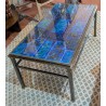 Table basse avec plateau en cuivre émaillé