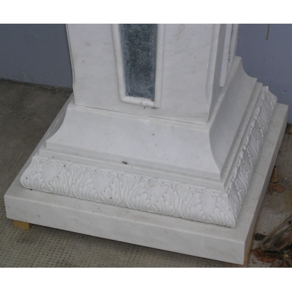  Paire de colonnes en marbre blanc et sur  Moinat SA  - Antiquités décoration