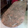 Table de boucher en fer forgé, plateau marbre
