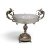 Coupe ovale en cristal et métal argenté