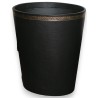 Corbeille à papier ovale en cuir noir