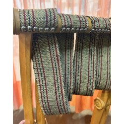 Porte-Valises en hêtre et lanières en toile jaune