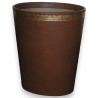 Corbeille à papier ovale en cuir brun