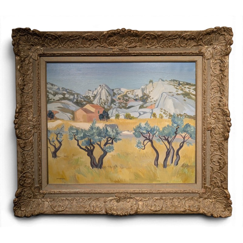 Tableau \"Les Alpilles\" signé Yves BRAYER