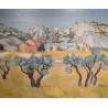 Tableau \"Les Alpilles\" signé Yves BRAYER