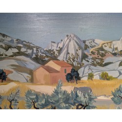 Tableau \"Les Alpilles\" signé Yves BRAYER