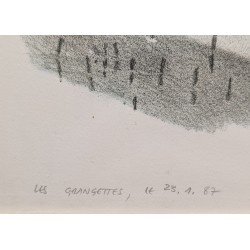 Gravure "Martin-pécheur" signée COSENDAY