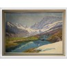 Tableau "Glacier d'Aletsch" signé H.-E. HUGUENIN