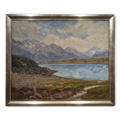 Tableau "Bettmersee" signé H.-E. HUGUENIN