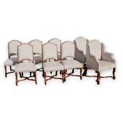 Suite de 2 bergères et 6 chaises Louis XIV