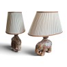 Paire de lampes "Eléphant" avec abat-jour beige