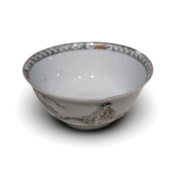 Bol en porcelaine décor de grisaille