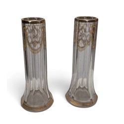 Paire de vases en cristal de Bohème