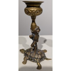 Paire de bougeoirs Grenouille et tortue