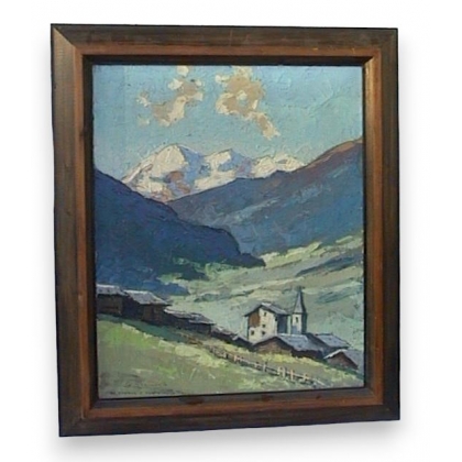 Tableau \"Val d\'Hérens\" signé G.-C.ROEMERS