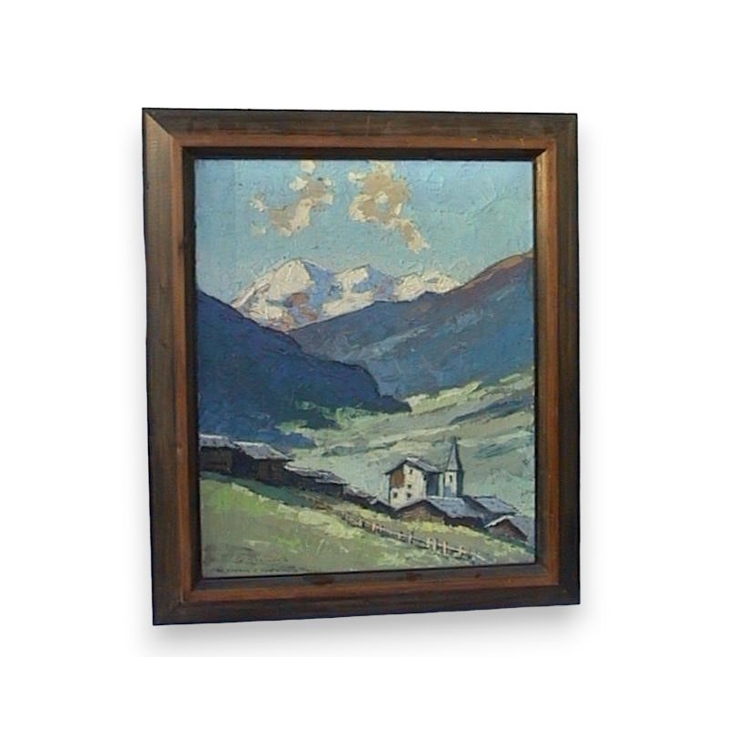 Painting "Val d'Hérens and Pig