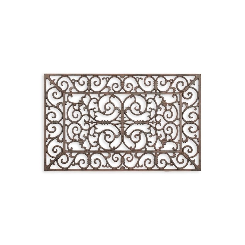 Paillasson rectangulaire en fonte brune