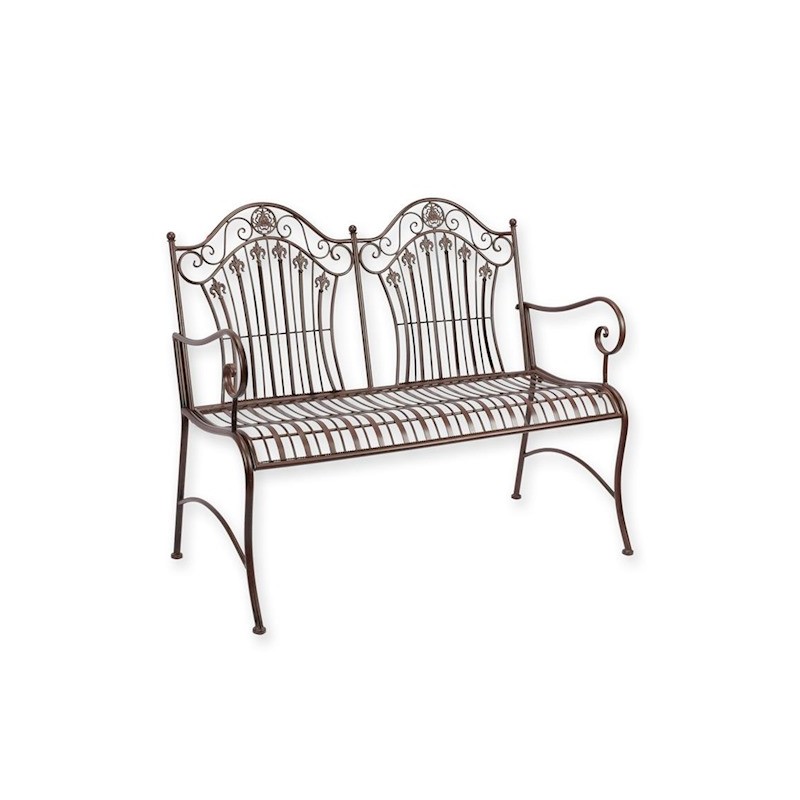 Banc en fer forgé brun