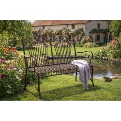 Banc en fer forgé brun