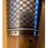 Canne pomeau en argent à damier