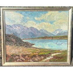 Tableau "Bettmersee" signé H.-E. HUGUENIN
