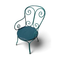 Fauteuil en fer forgé vert