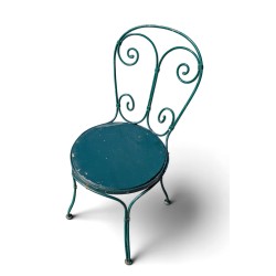 Chaise en fer forgé vert