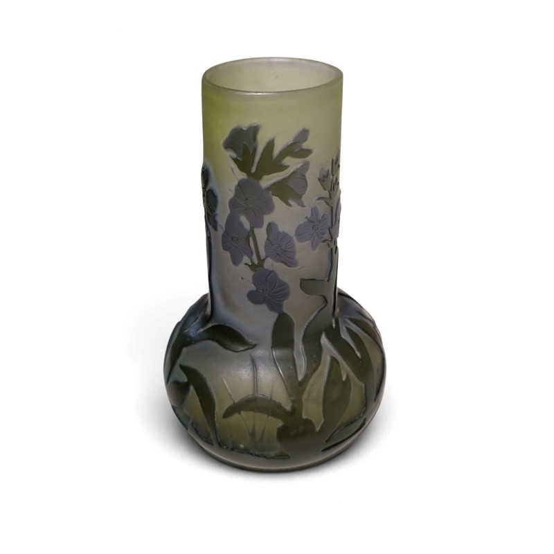 Vase tube pensées signé GALLÉ
