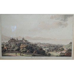 Gravure "Vue de Lausanne" par ABERLI