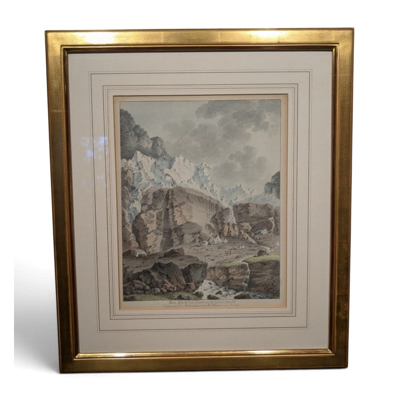 Gravure "Glacières du Grindelwald" par ABERLI