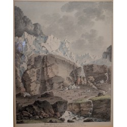 Gravure "Glacières du Grindelwald" par ABERLI
