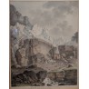 Gravure "Glacières du Grindelwald" par ABERLI
