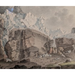 Gravure "Glacières du Grindelwald" par ABERLI