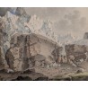 Gravure "Glacières du Grindelwald" par ABERLI