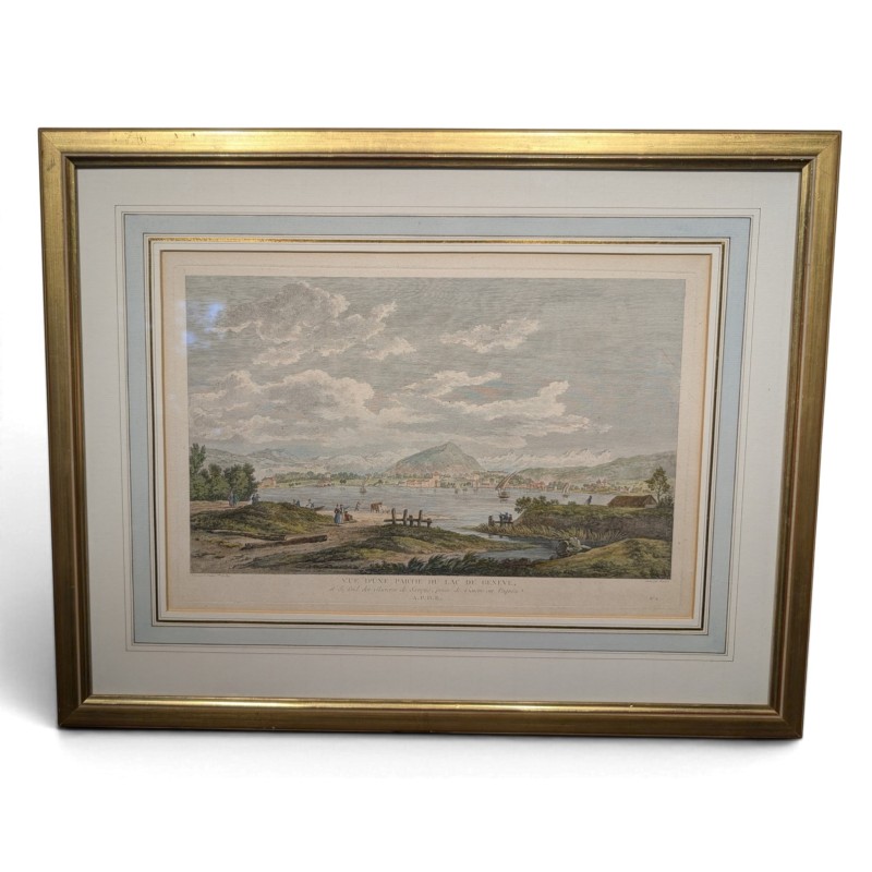 Gravure "Lac de Genève" par PERIGNON