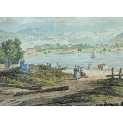Gravure "Lac de Genève" par PERIGNON