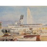 Aquarelle "Port de Genève" signée E. ZBINDEN 45