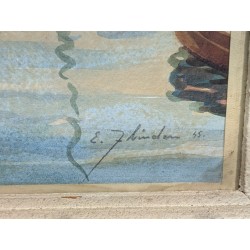 Aquarelle "Port de Genève" signée E. ZBINDEN 45