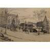 Gravure "Jardin de St-Jean" signée J. MÉGARD 1907