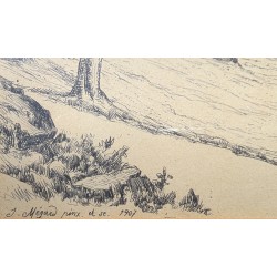 Gravure "Jardin de St-Jean" signée J. MÉGARD 1907