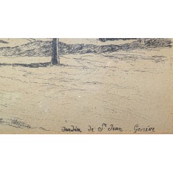 Gravure "Jardin de St-Jean" signée J. MÉGARD 1907