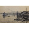 Gravure "Ancien Port au bois" signée J. MÉGARD 97
