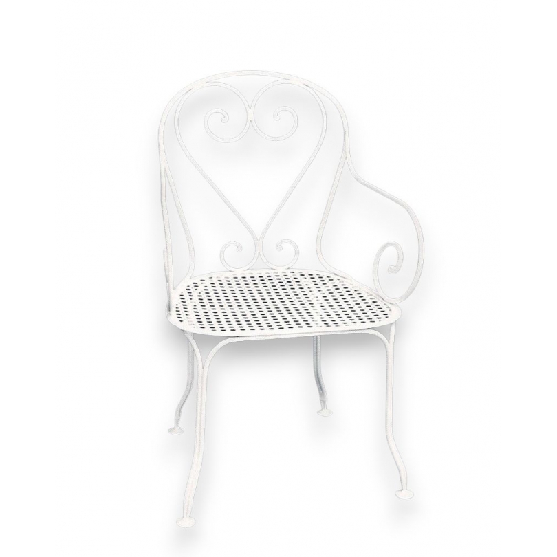 White VICHY wrought-iron armchair from Moinat SA – Antiques and home décor