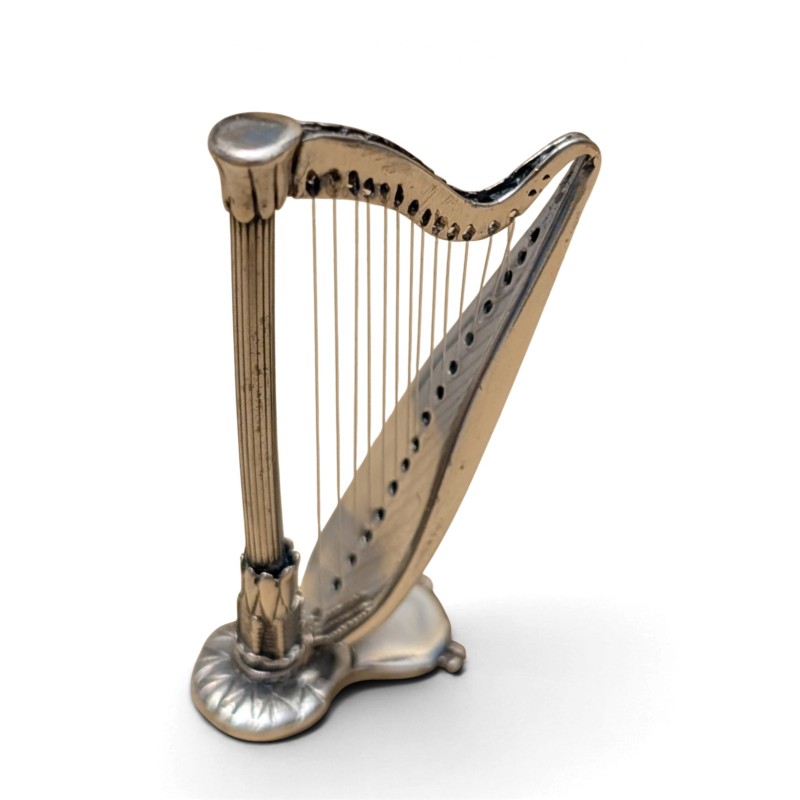 Harpe miniature en argent 800