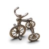 Tricycle miniature en argent 800