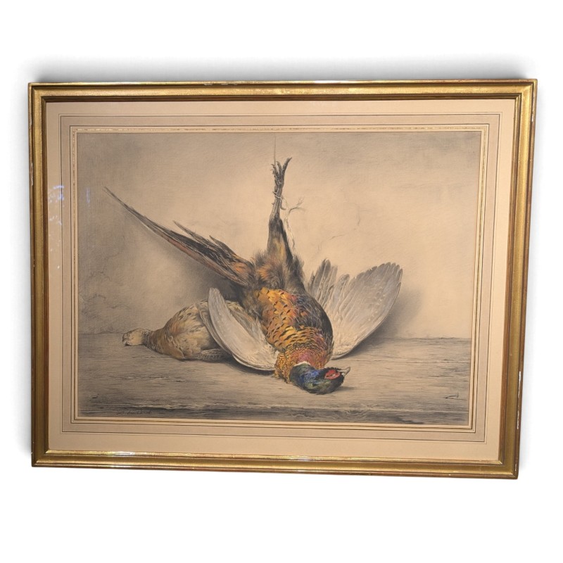 Dessin "Nature morte" signé X DE PORET