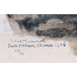 Gravure "Colverts sur la glace" signée HAINARD