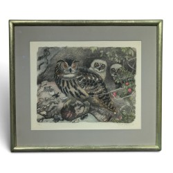 Gravure "Aire de Grands-ducs" signée HAINARD