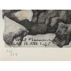 Gravure "Aire de Grands-ducs" signée HAINARD