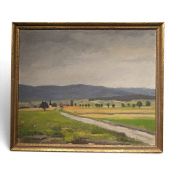Tableau "Campagne genevoise" signé Chr ZWAHLEN